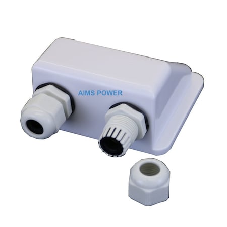 Aims Power Double Cable Entry Gland For Rv, Boat, Bus, Van Or Application Needing Weatherproof Protection PV-2WEG